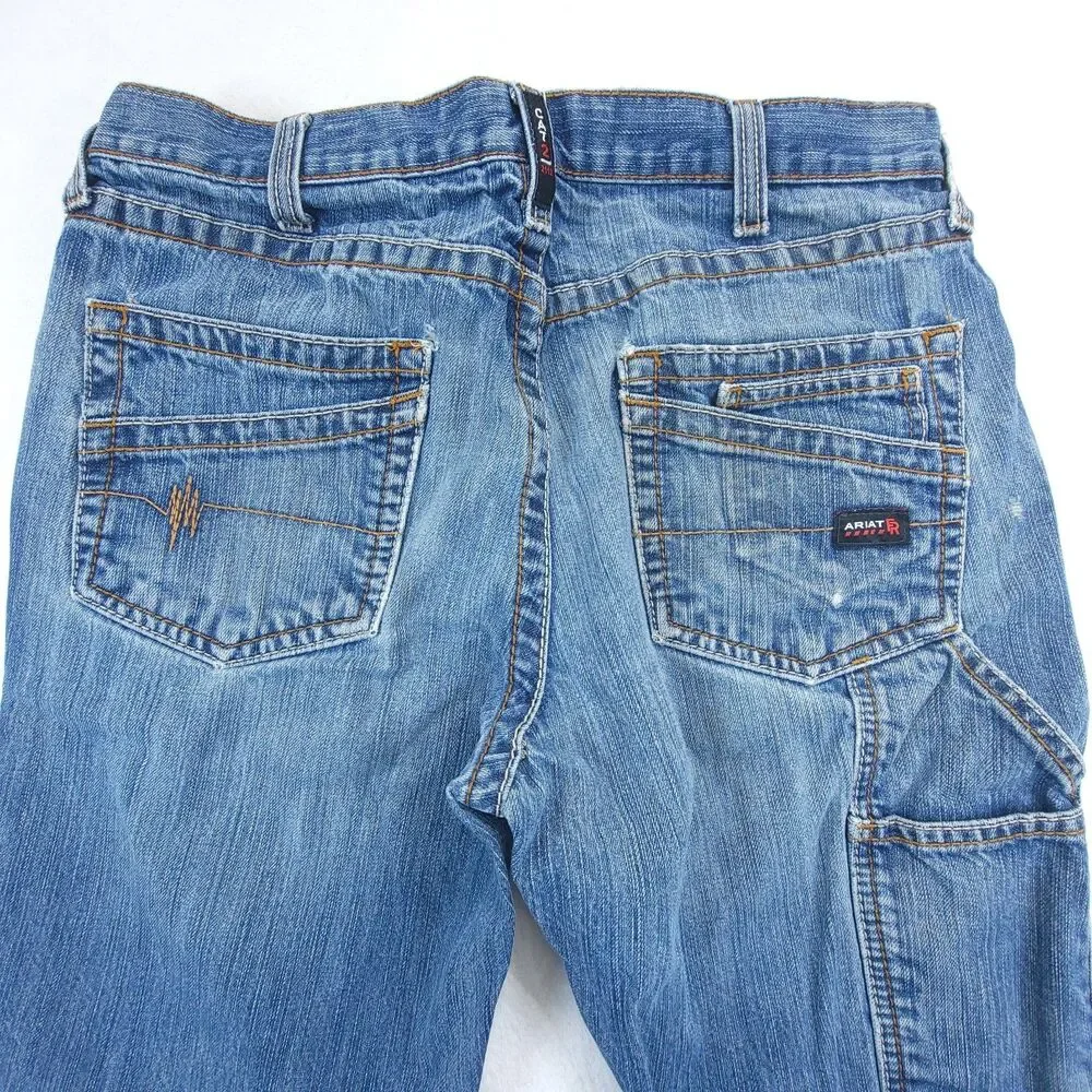 Ariat FR Jeans Mens 33x30 (33x28) Blue M4 Low Rise Boot WorkWear Denim CAT2 HRC2